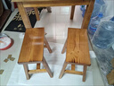 爱迪威面馆桌椅饭店小吃店餐桌椅餐桌组合实木餐馆食堂桌子餐厅烧烤碳化 120*60*75一桌两长凳 实拍图