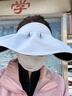 蕉下（beneunder）遮阳帽子女黑胶贝壳防晒帽男太阳帽便携空顶帽大帽檐全脸遮阳 蓝 实拍图