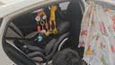 俏贝比（Qiaobeibi）儿童安全座椅汽车用0-4岁-12岁婴儿宝宝360度旋转躺ISOFIX硬接口 星空灰旗舰版【360度旋转+双接口 实拍图