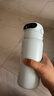 MIKAPU指纹水杯解锁指纹保温杯智能高颜值细长款大容量 天蓝色600ml+杯套【智能蓝牙版+316L不锈钢】 实拍图