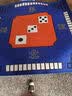 华圣麻将桌布棋牌室户外露营麻将桌桌布正方形100*100cm水晶绒布蓝色 实拍图