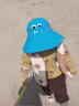 牧萌儿童防晒帽男女童防紫外线遮阳帽户外空顶渔夫帽 立体湖蓝鲨鱼 实拍图
