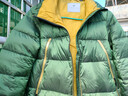 千仞岗冬季羽绒服亮面面包服撞色短款立领时尚潮流百搭休闲保暖防寒服女 海藻绿 S (160) 实拍图