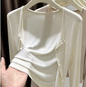 FOX.G轻薄针织衫女衣服女装开衫外套新款2025夏季上衣女款罩衫针织开衫 软糯纯色单排扣薄款开衫白色 均码 【建议120斤以内】 实拍图