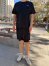 安踏（ANTA） 两件套 运动套装男夏季新款冰丝速干透气运动服父亲节爸爸套装 【店内爆款-清凉冰丝】黑T+梭织五分裤 L/175 实拍图
