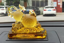 紫杉堡汽车摆件车载中控台装饰品福禄平安金琥葫芦+貔貅红玛瑙礼物 实拍图