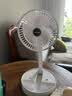 伸缩折叠小风扇家用静音充电型办公台式USB桌面宿舍大风力无线夏台面落地两用折叠电风扇 象牙白【充电款】3档调节-超静音设计 实拍图
