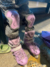 斯威（SWAY）轮滑鞋儿童溜冰鞋男女童初学套装中小学滑轮滑冰旱冰鞋成人直排轮 莫紫八轮全闪+头盔护具+一体支架 M (适合6-12岁)平时鞋码31-36 实拍图