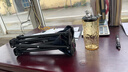 玻璃吸管水杯新款高颜值小熊吸管杯办公室家用钻石杯可爱创意杯子 钻石小熊【茶色】 330ml 实拍图