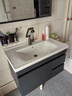 恋派浴室柜 陶瓷一体盆卫生间洗脸盆柜组合悬挂式洗漱台智能洗手盆柜 智能镜柜】珠光灰【促销中】80cm 实拍图