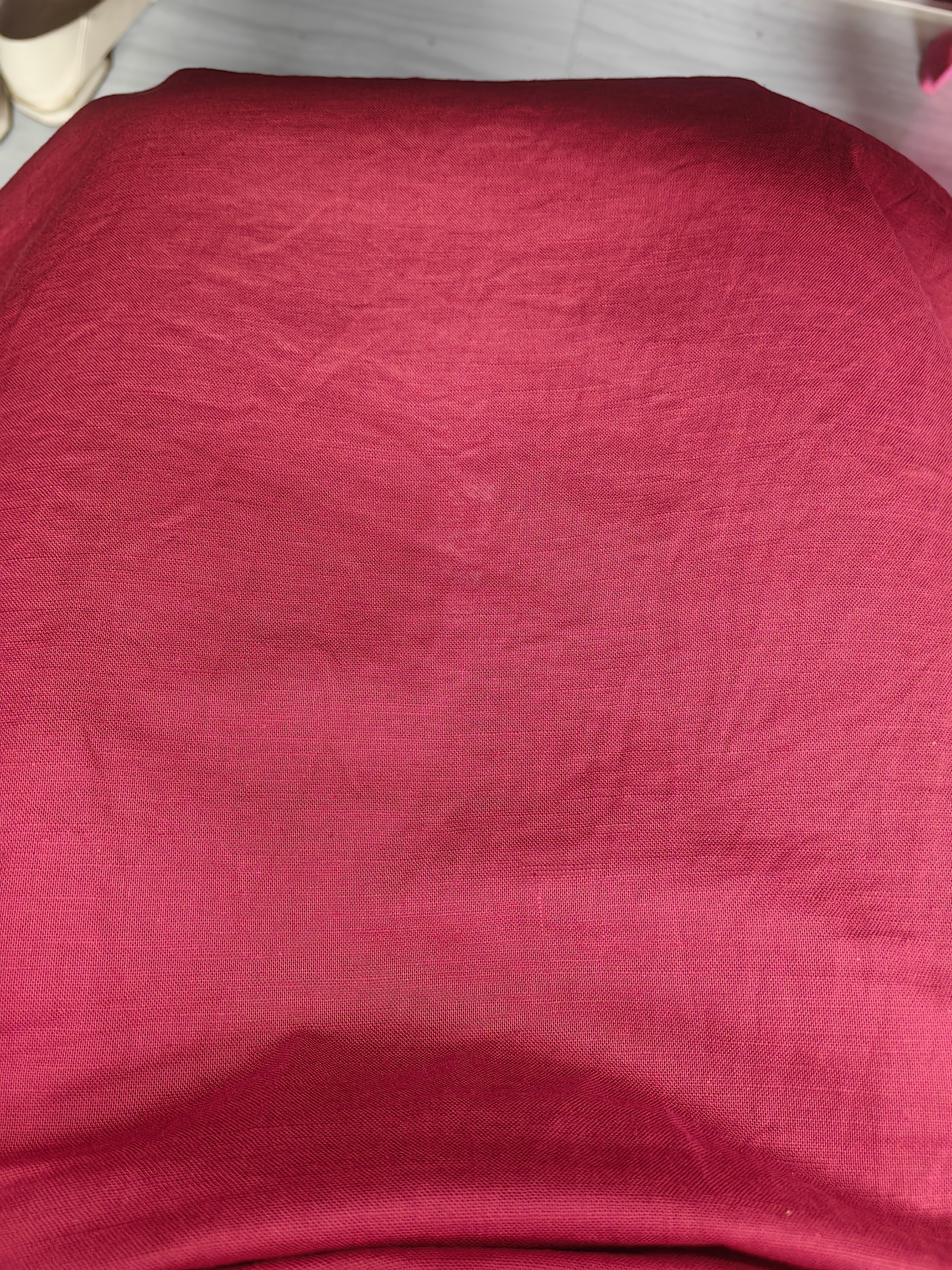 德玛纳【春暮迟】夏季爽滑亚麻棉竹节布圆领宽松直筒小个子气质女连衣裙 实拍图