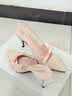 CHARLES&KEITH缎面蝴蝶结尖头高跟凉鞋女生日礼物送女友CK1-60361556 Light Pink浅粉色 35 实拍图
