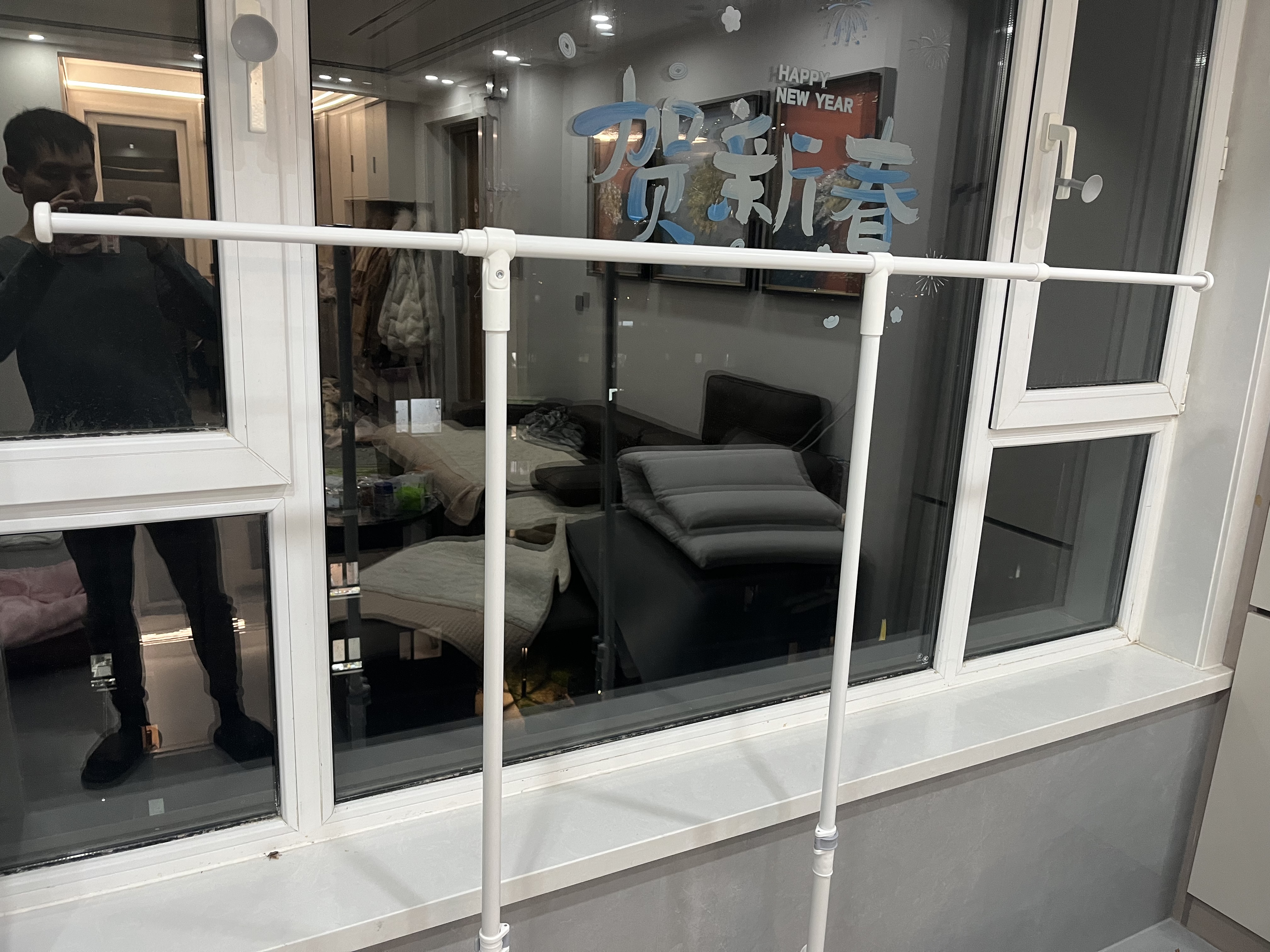 缇欧晾衣架落地折叠室内阳台凉衣架立式可伸缩晾衣杆免安装家用晒衣架 三角防风【加鞋撑】高度可调144cm-奶油白 2025新升级&加粗加长横杆&高度上下调节&移动万向轮 实拍图