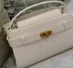 CHARLES&KEITH鳄鱼纹凯莉包手提斜挎婚包包女包生日礼物CK2-50270880-1 Ivory象牙色 S 实拍图
