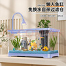 阔庭（KUOTING）鱼缸水族箱生态桌面鱼缸新款懒人鱼缸生态造景过滤制氧一体机蓝色 实拍图