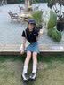 卡帕（Kappa）背靠背t恤女短袖复古26新夏透气纯棉显瘦半袖运动上衣K0E42TD01D 暗夜蓝黑906-高级显白丨舒适透气 XL 尺码偏小，建议拍大一码 实拍图