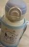 史努比（SNOOPY）儿童保温杯316不锈钢吸管水壶带杯套小学生男女孩便携喝水杯子 蓝 实拍图