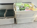 名创优品同款 杂物收纳筐塑料桌面收纳盒厨房橱柜零食玩具整理筐 奶油色高款特大号 36.5 * 25.5 * 14 实拍图