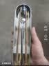 美厨（MAXCOOK）316L不锈钢勺子鸡翅木筷子套装304不锈钢餐具盒便携筷子MCGC7782 实拍图
