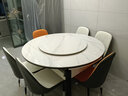 丰舍 餐桌 可变圆桌伸缩折叠实木岩板餐桌椅组合现代轻奢餐桌餐厅饭桌 黑白色-雪山白岩板-101皮椅 【1.35米】 一桌6椅 实拍图