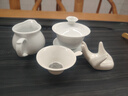番易杯子/陶瓷/功夫茶A1pl001:茶碗带盖泡茶用白瓷盖茶杯具 陶瓷带柄公道杯+盖碗+茶漏套 实拍图
