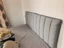 新款绒料加厚夹棉床头靠垫现代简约床头罩纯色绗缝布艺床头套全包 荷兰绒【线条款-浅灰】特厚夹棉 适用床头长1.5米【高度65cm内】 实拍图