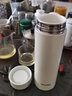 世宝陶瓷内胆真空保温杯办公泡茶杯车载便携商务高档高颜值水杯子 069A/素雅白/400ML 实拍图