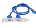 魔羯（MOGE）MC8230 USB3.0后置挡板扩展线20针/19PIN转双USB3.0挡板线扩展卡USB延长线 2口USB3.0全高挡片 实拍图