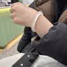 天然玛瑙手镯女款高冰透白月光荔枝冻玉髓马料冰种玉镯原色正品 高冰收藏级-可透字 58圈口（105-120斤） 实拍图