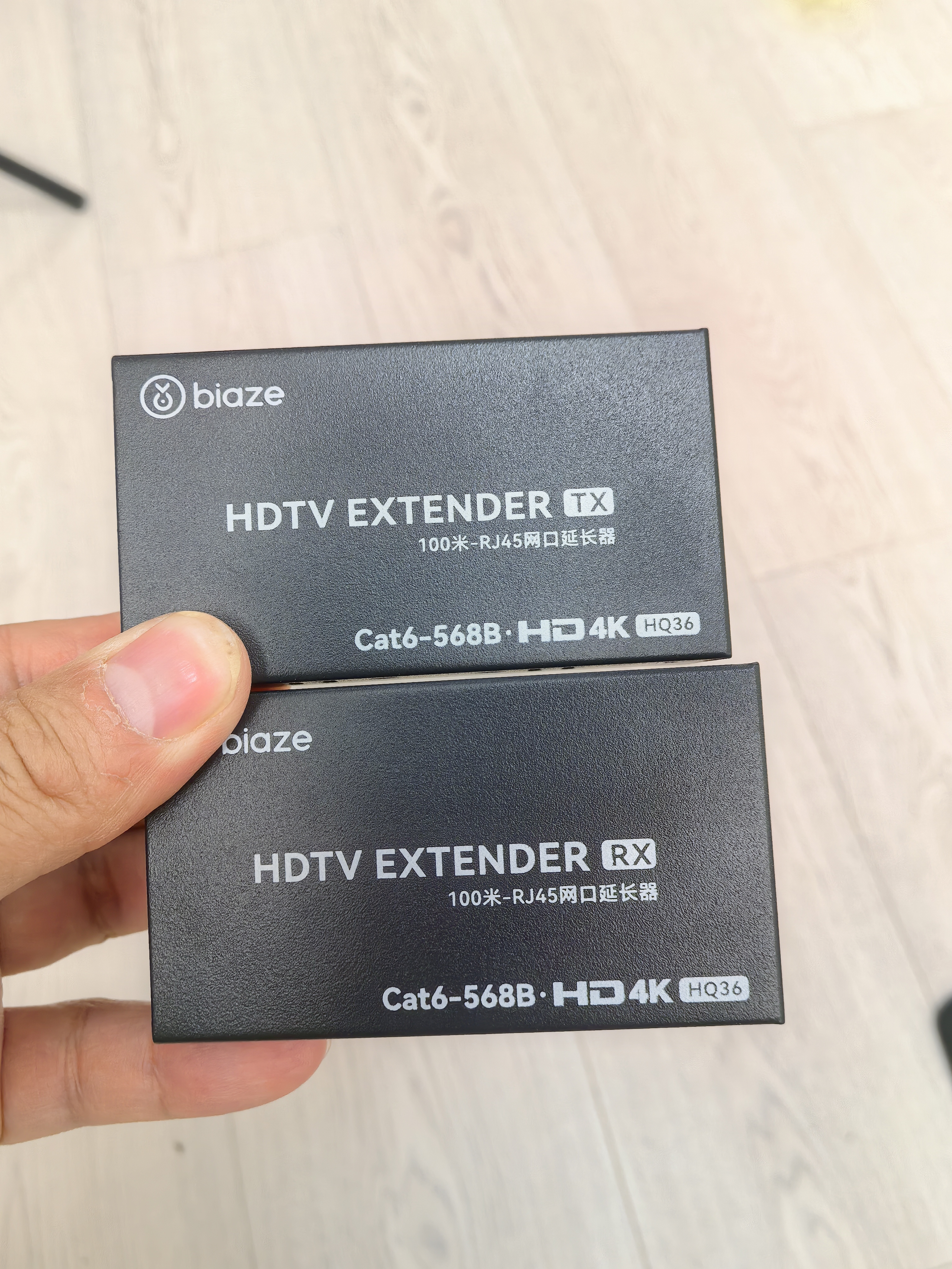 毕亚兹  HDMI延长器100米网传器 HDMI转RJ45网口转换器 高清网络传输信号放大器 发射器接收器套装 实拍图