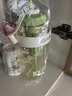【京东物流】水杯冰霸吸管杯高颜值学生茶水分离大容量杯子 肚肚杯1个-浅绿色 实拍图