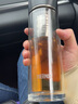 膳魔师（THERMOS）双层玻璃杯商务办公高档水杯男士泡茶杯车载水杯茶水分离节日礼物 TCGB-400-BK黑色 实拍图