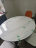 奥利克丝 亮光岩板餐桌椅组合 现代简约实木餐桌可伸缩折叠圆桌吃饭桌子 亮光雪山白-黑白框架轻奢皮椅款 1.35米 一桌六椅【12MM加厚岩板】 实拍图