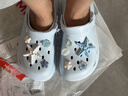名创优品（MINISO）洞洞鞋女款夏季户外穿eva防滑防臭可DIY沙滩鞋增高凉拖鞋女士 天空蓝+海星 38-39 实拍图