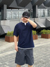 gxgjeans男装  假两件拼接简约休闲短袖T恤男生上衣 26夏新品 藏青色 XL (180) 实拍图