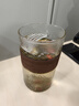 容山堂 木套玻璃绿茶杯 过滤泡茶带盖办公杯茶水分离家用水杯茶具 锤目纹木套玻璃月牙泡茶杯-大号 实拍图