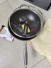 赫巴兹（HZIB）炒锅不粘锅316不锈钢炒锅炒菜锅具少油烟平底炒锅电磁炉燃气通用 双面屏+玻璃盖内径32外径 34cm 实拍图