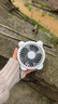 白色熊猫USB充电风扇学生宿舍办公室桌面风扇家用轻音静音4羽叶大风量风扇手持便携户外露营风扇 4寸白色小熊猫【插电款直径10cm】 实拍图