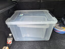 禧天龙塑料衣物收纳箱玩具整理箱车载储物箱55L 透明 1个装 带轮 实拍图