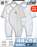 翘脚鸭 婴儿衣服新生儿连体衣秋冬季满月宝宝睡衣纯棉百天爬爬服春秋款 蓝小熊2件【夏季·系带款】 66cm （建议3-6个月） 实拍图