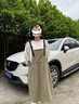 紫洛妮少女连衣裙女初中生夏装2026新款高中学生学院风中长背带套装裙子 白色上衣+军绿色 M 实拍图