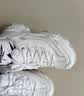 斯凯奇（Skechers）男女鞋小白熊休闲鞋子厚底增高百搭运动软底老爹鞋99999863 白色/海军蓝色/WNV 36.5 【正码正拍】 实拍图