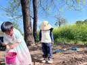 目丸儿童防晒帽春秋户外登山夏季大帽檐防紫外线遮阳男孩女童太阳帽子 卡其色 -FA 均码 实拍图