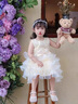 G.duck公主裙女童连衣裙夏季儿童周岁生日礼服洋气高级女宝宝蓬蓬蛋糕裙 香槟色akmoacm 90 尺码1~2岁【 80-90cm】cm 实拍图