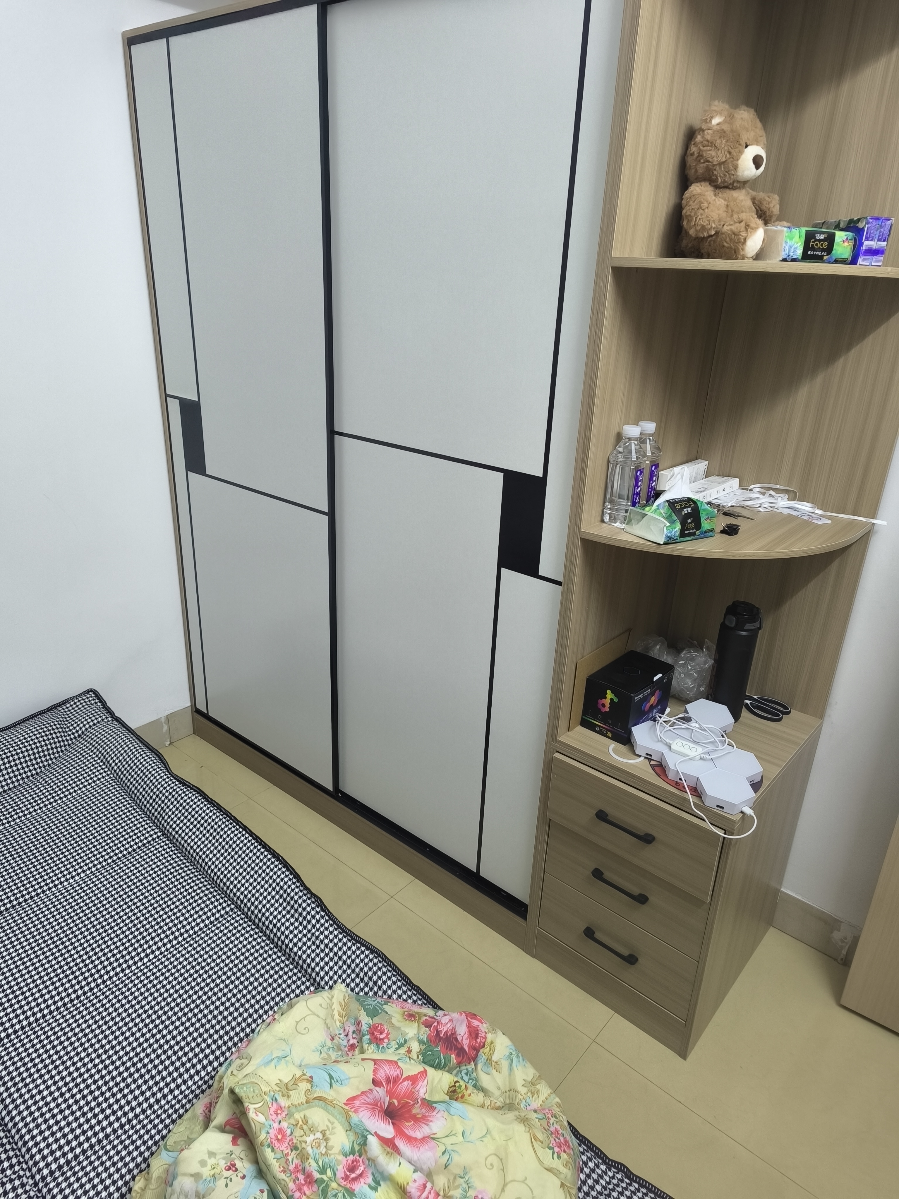 京桐【包安装】全实木衣柜卧室可推拉衣柜简约出租屋储物收纳衣柜 【长140*深50*高200】主柜+边柜 实拍图