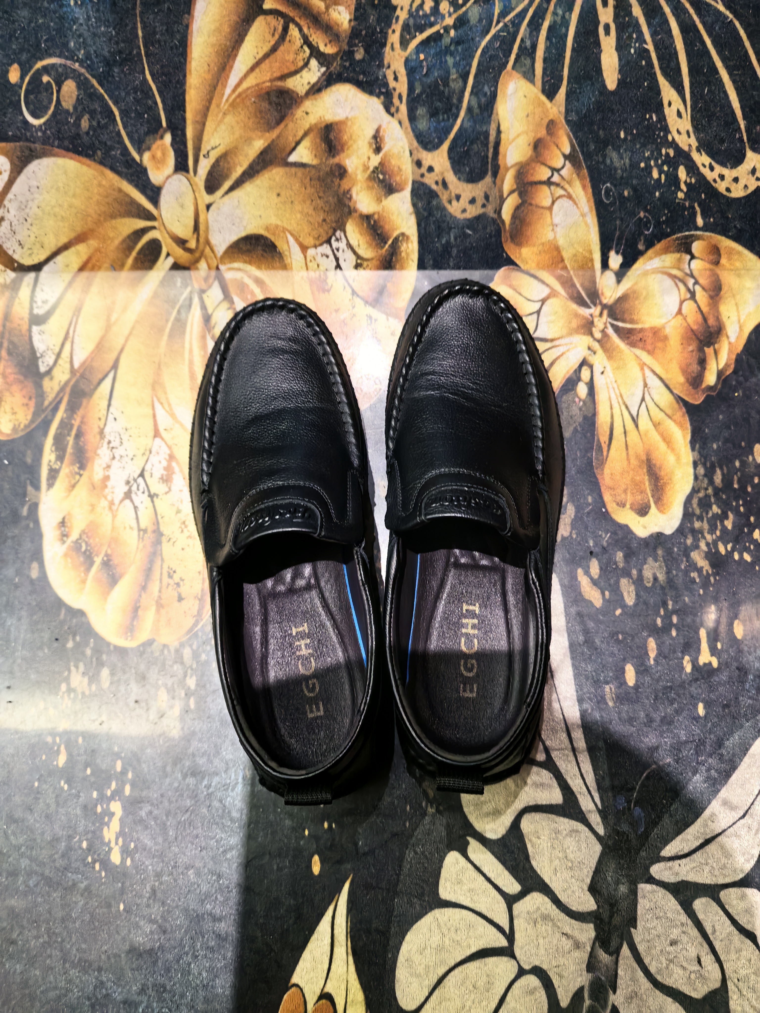 宜驰（EGCHI）皮鞋男士头层牛皮舒适耐磨时尚商务鞋男 JS1931 黑色 40 实拍图