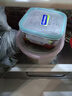GLASSLOCK韩国进口耐热钢化玻璃饭盒冰箱冷冻微波炉大容量保鲜盒 正方透明盖蓝圈490ml 实拍图