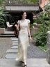 PATAVINITY SINCE 2011 P韩系气质高档连衣裙女士夏季2026年新款高级感显瘦百搭套装长裙子 杏色套装配腰带 L 105-120斤 实拍图