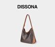 DISSONA迪桑娜幸运锦囊女包hobo老花包单肩手提包腋下包 棕色-小号 实拍图