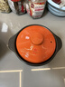 康舒（KANGSHU） 大容量砂锅炖锅家用耐高温陶土沙锅明火燃气陶土煲煮粥煲石锅 橙3.3L+1.1L(3-5人)破损补发 实拍图